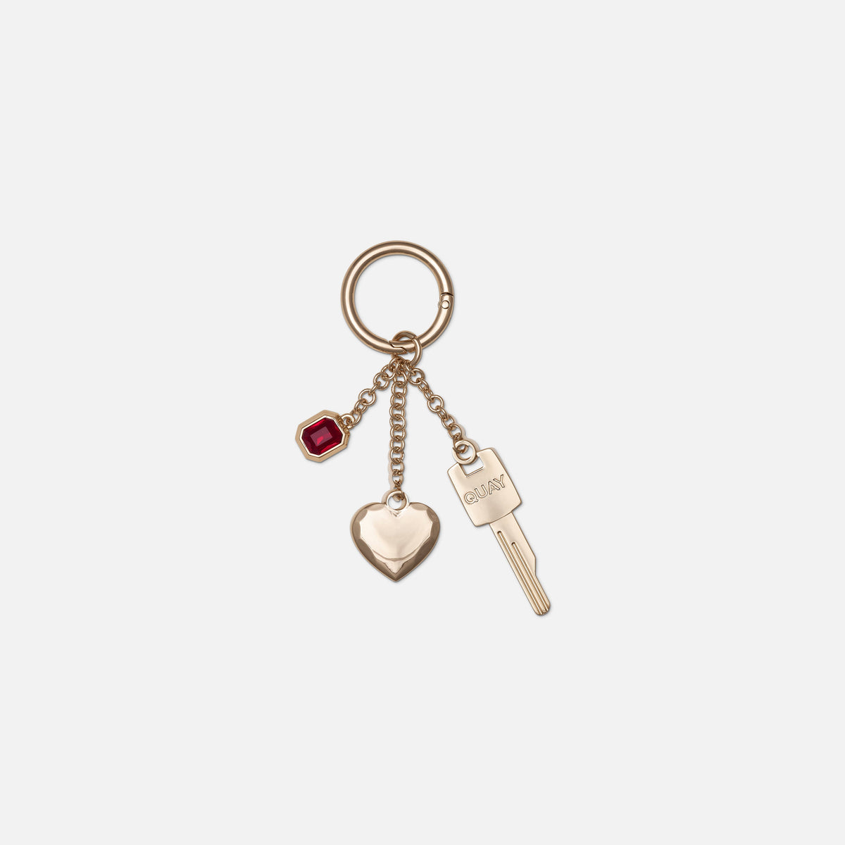 GEM FACETED HEART KEYCHAIN